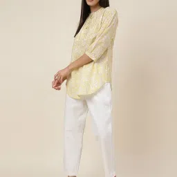 Fabindia White Cotton Mid Rise Pants image 5