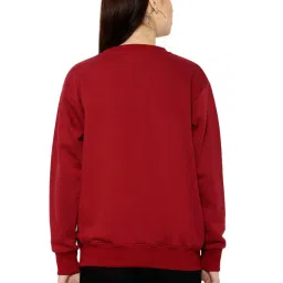 Vimal Jonney Maroon Fleece Regular Fit Sweatshirt image 2