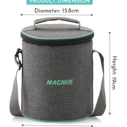 Magnus Glock Linen Borosilicate Glass Round Containers Lunch Box with Vertical Pouch - Set of 3 image 2