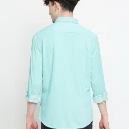 Being Human Blue Slim Fit Striped Shirt image 2