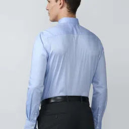 Peter England Blue Cotton Regular Fit Shirt image 2