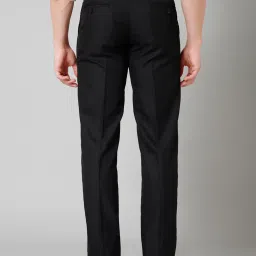 Cantabil Black Regular Fit Flat Front Trousers image 2