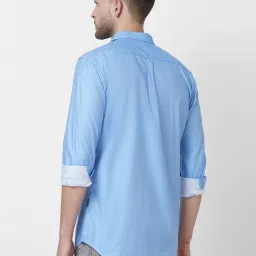 Giordano Blue Cotton Slim Fit Shirt image 2