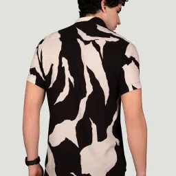 ALMATY Black Slim Fit Printed Shirt image 2
