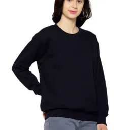 Vimal Jonney Navy Fleece Regular Fit Sweatshirt image 3
