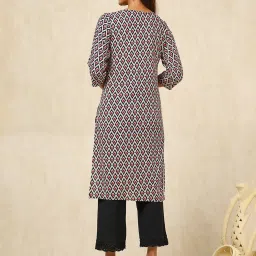 Soch Navy Blue Rayon Abstract Kurta image 2