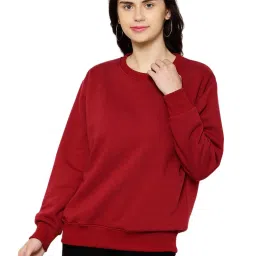 Vimal Jonney Maroon Fleece Regular Fit Sweatshirt image 1