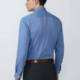 Peter England Blue Cotton Regular Fit Shirt image 2