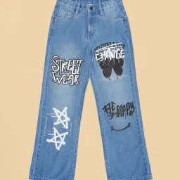 Pantaloons Junior Girls Arctic Ice Cotton Printed Jeans image 2