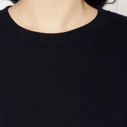 Vimal Jonney Navy Fleece Regular Fit Sweatshirt image 5