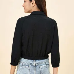 Coolsters by Pantaloons Girls Jet Black Textured Casual Tops & Tees image 2