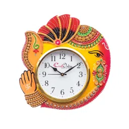 eCraftIndia Handicraft Lord Ganesha Analog Wall Clock image 2