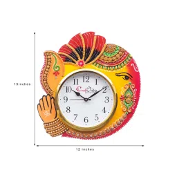eCraftIndia Handicraft Lord Ganesha Analog Wall Clock image 3