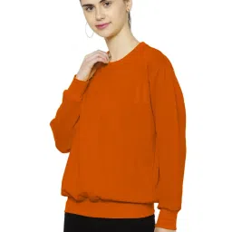 Vimal Jonney Orange Fleece Regular Fit Sweatshirt image 3