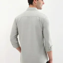 Allen Solly Grey Cotton Regular Fit Shirt image 2
