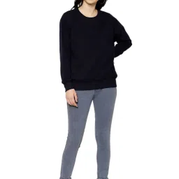Vimal Jonney Navy Fleece Regular Fit Sweatshirt image 4