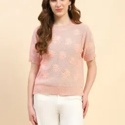 Global Republic Beige Embroidery Pullover-image-6