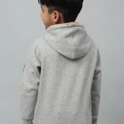 Cantabil Kids Grey Melange Printed Full Sleeves Sweatshirt image 2