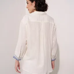 Akkriti By Pantaloons White Cotton Regular Fit Printed Tunic image 2