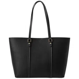 Accessorize London Black Solid Medium Tote Handbag image 2