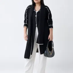 Gia by Westside Black Solid Cardigan-image-6