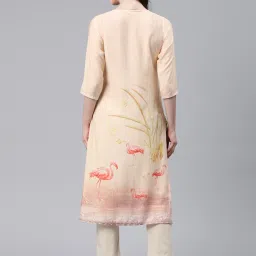 READIPRINT FASHIONS Peach Printed Straight Kurta image 2