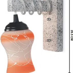 1ST TIME Orange & Orange Textured Wood Abstract Shaped Shaped Wall Lamp image 2