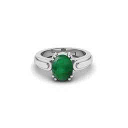 RRVGEM Silver Plated 9.50 KT Emerald Adjustable Ring-picture-17