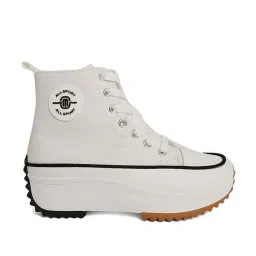 Mozafia Women's White Ankle High Sneakers image 2