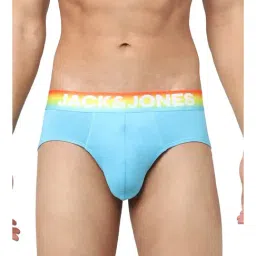 Jack & Jones Lime Green & River Blue Regular Fit Briefs - Pack Of 2 image 3