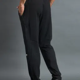 DIDA Black Regular Fit Solid Sports Trackpants image 2