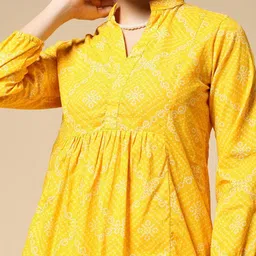 Womenster Women Mandarin Collar Puff Sleeve Cotton Top-image-90