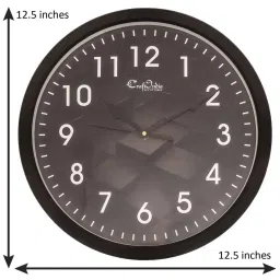 eCraftIndia Designer Round Analog Black Wall Clock image 2