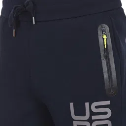 U.S. Polo Assn. Navy Blue Cotton Regular Fit Printed Trackpants image 4