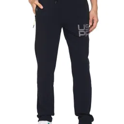 U.S. Polo Assn. Navy Blue Cotton Regular Fit Printed Trackpants image 1