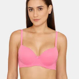Zivame Pink Under wired Padded T Shirt Bra image 1