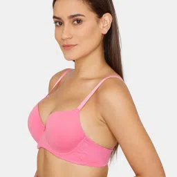 Zivame Pink Under wired Padded T Shirt Bra image 3