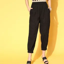 Melon by PlusS Black Regular Fit Joggers image 1