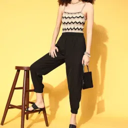 Melon by PlusS Black Regular Fit Joggers image 4