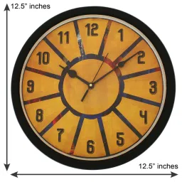 eCraftIndia Designer Round Analog Black Wall Clock image 4