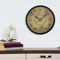eCraftIndia Designer Round Analog Black Wall Clock image 2