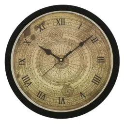 eCraftIndia Designer Round Analog Black Wall Clock image 3