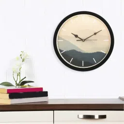 eCraftIndia Designer Round Analog Black Wall Clock image 2