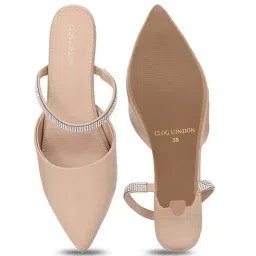 Clog London Women's Beige Mule Shoes image 4