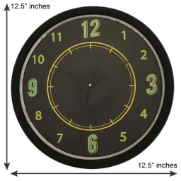eCraftIndia Designer Round Analog Black Wall Clock image 4