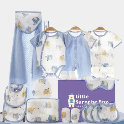 Little Surprise Box Kids Blue Cotton Printed Baby Hamper Gift Set-image-79