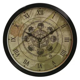 eCraftIndia Designer Round Analog Black Wall Clock image 3
