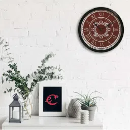 eCraftIndia Designer Round Analog Black Wall Clock image 2