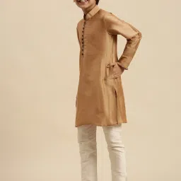 Sanwara Kids Beige & White Regular Fit Kurta Set image 3