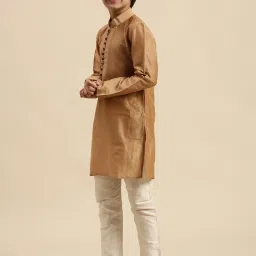 Sanwara Kids Beige & White Regular Fit Kurta Set image 4